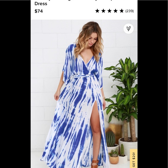 Lulus’s Medium Wrap Tie Dye Maxi Dress. - Picture 3 of 9